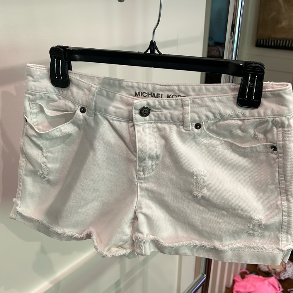 Michael Kors | Distressed White Jean Shorts
